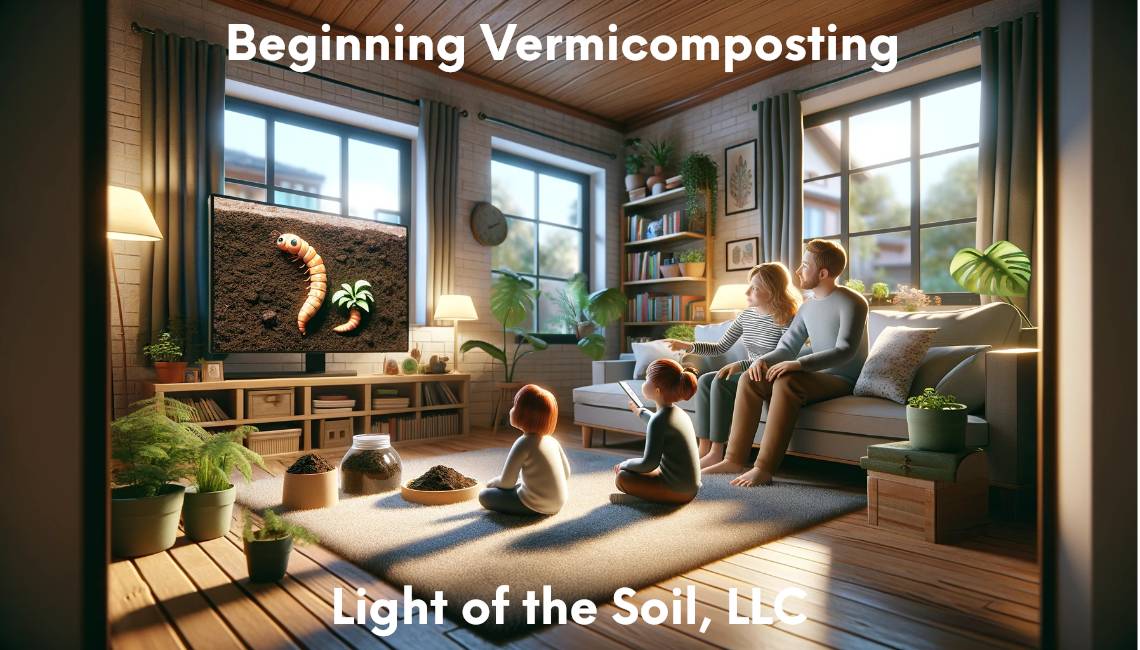 Family enjoying online Vermicomposting classes from Light of the Soil